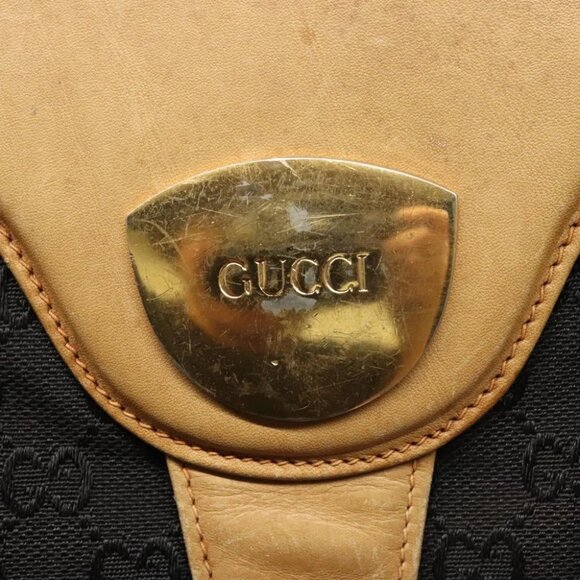 GUCCI GG Canvas Hand Bag Leather Black - Picture 12 of 16